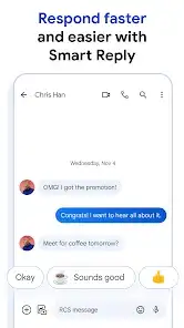 لقطة شاشة من تطبيق الرسائل من Google