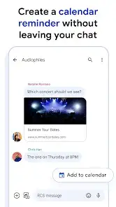 لقطة شاشة من تطبيق الرسائل من Google