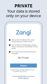 لقطة شاشة من مسنجر Zangi الخاص