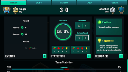لقطة شاشة من Ultimate Football Manager