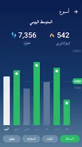 لقطة شاشة من عداد الخطوات – برنامج المشي