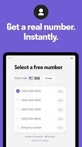لقطة شاشة من TextNow