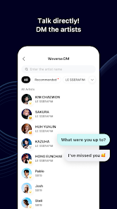 لقطة شاشة من Weverse